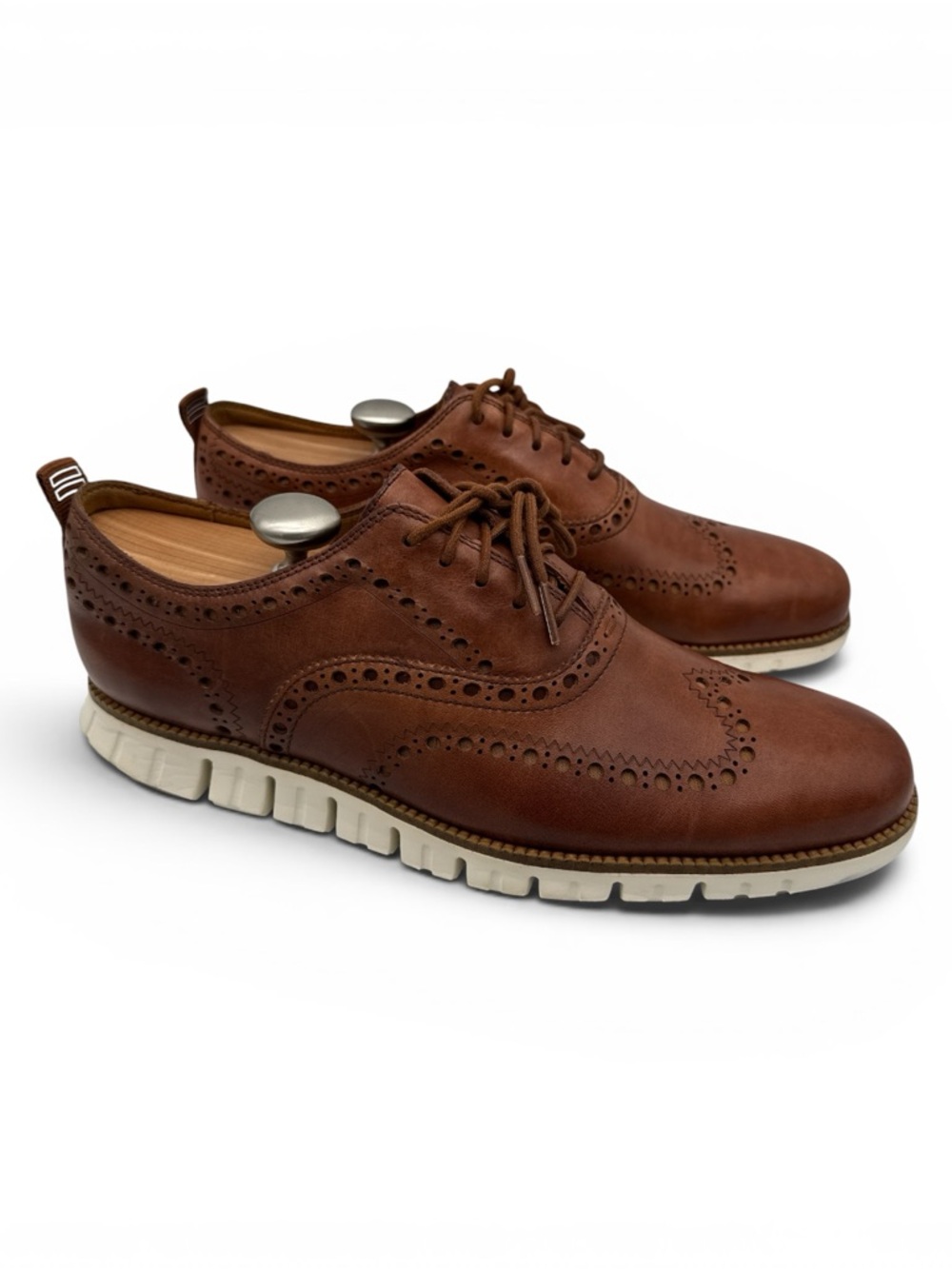 Cole Haan ZeroGrand Wingtip Oxford Dress Shoes British Tan C23741 Men's 10 M
